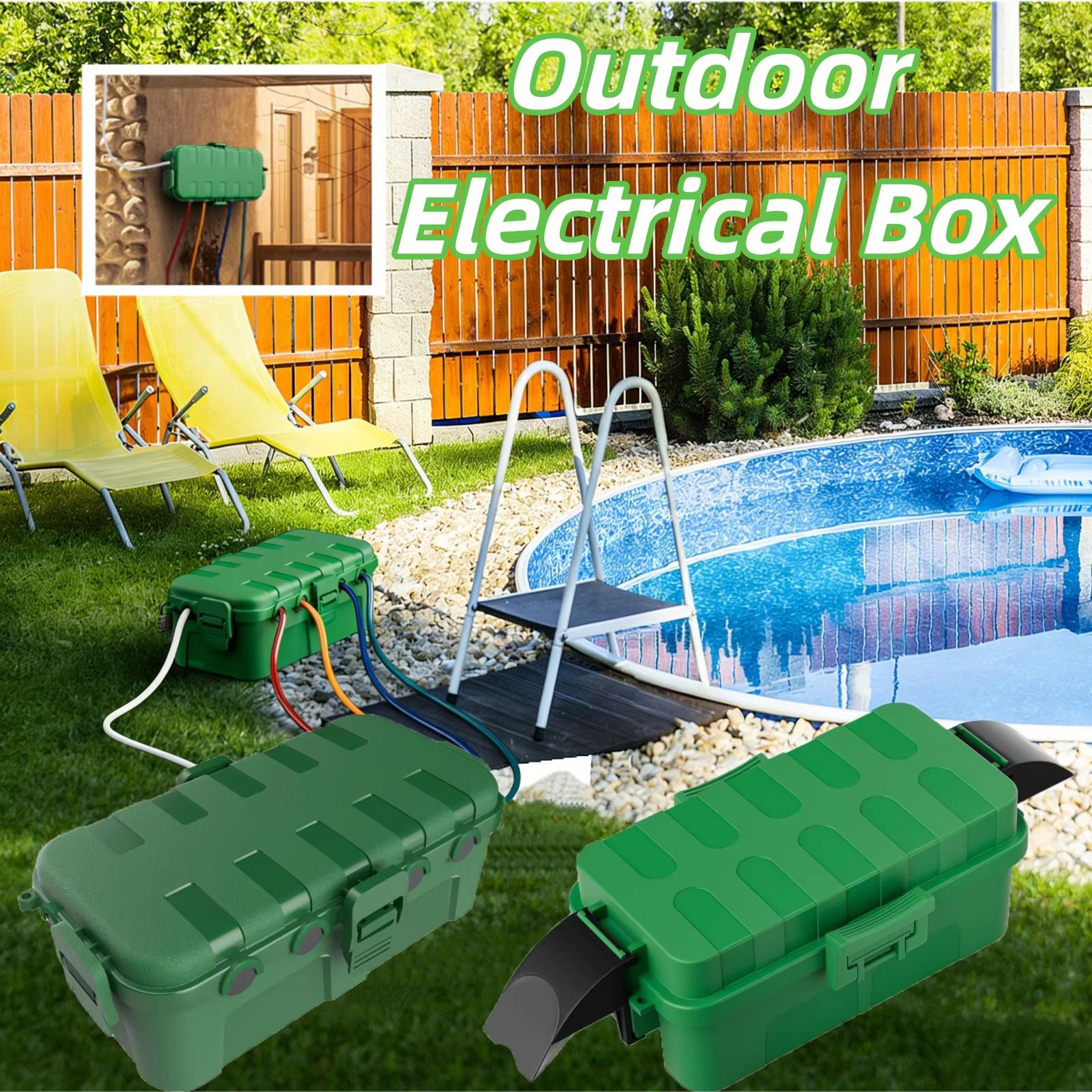 Outdoor Power Point Cover - Kleine waterdichte IP55 verlengsnoerbeschermer buiten elektrische