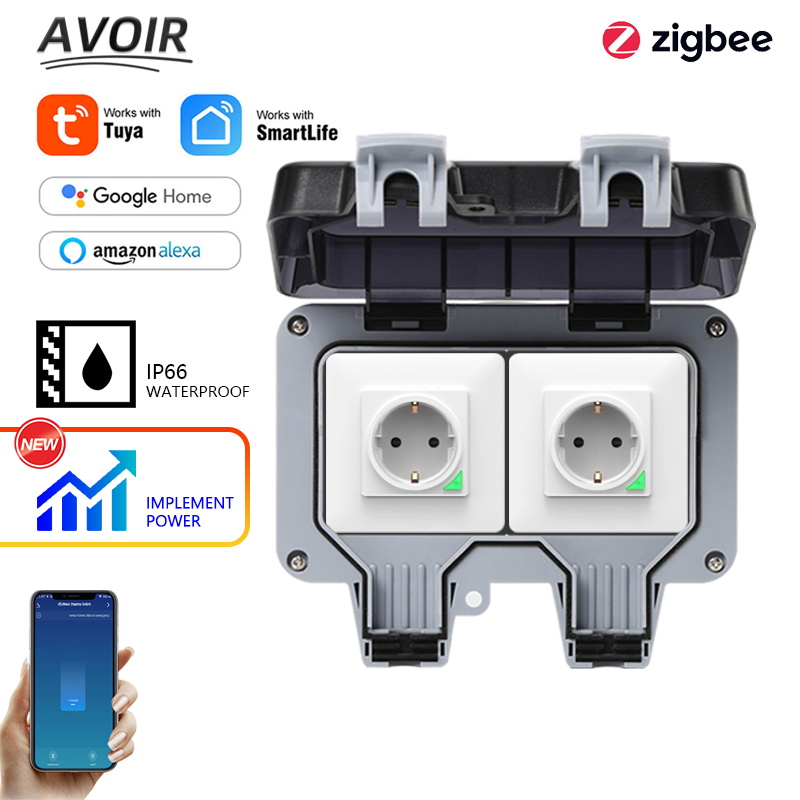 Outdoor Power Module - Avoir Tuya Zigbee Stopcontacten IP66 Waterdichte