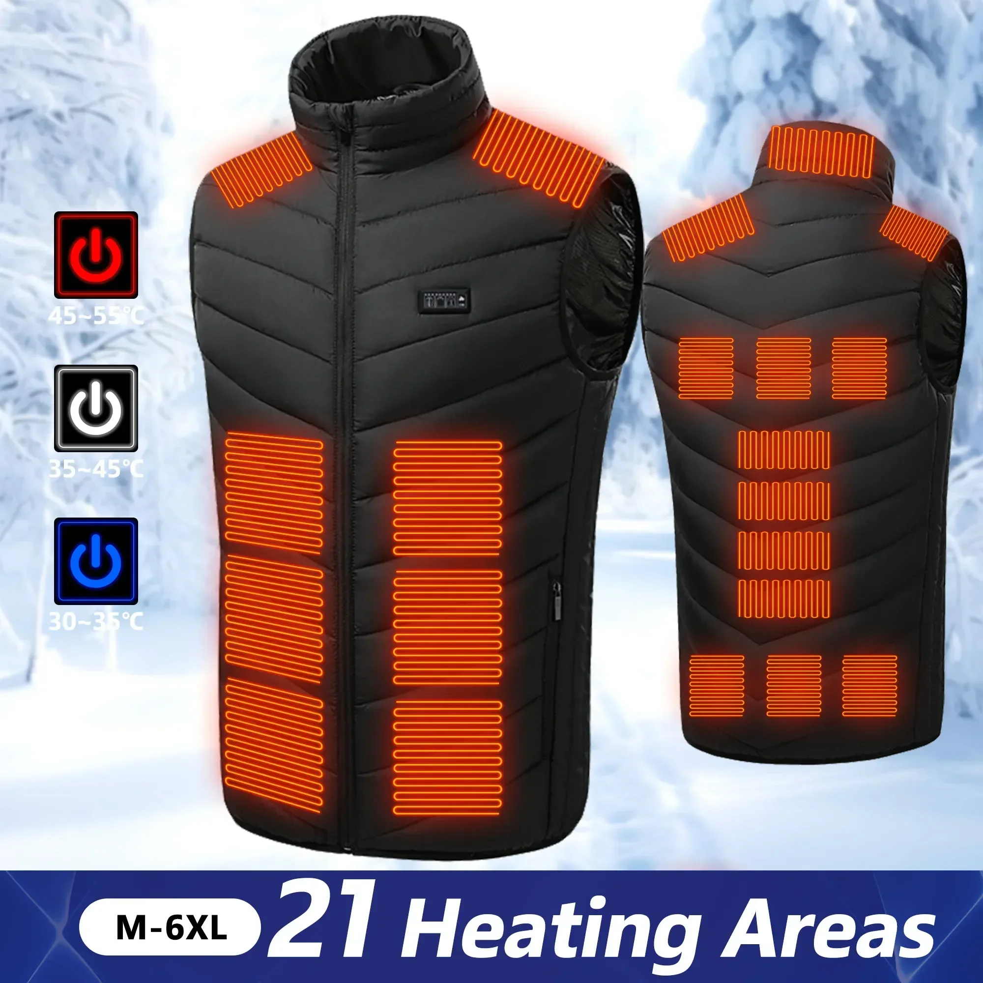 Outdoor Power Pedestal - 21-verwarmd vest Elektrisch verwarmde jassen Heren