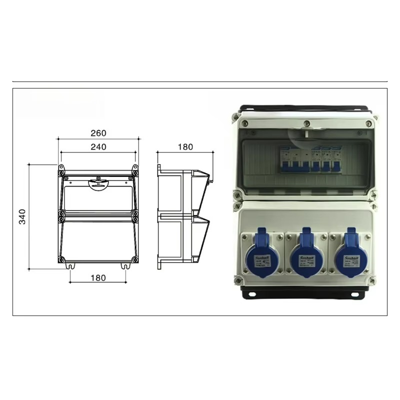 32A IP65 waterdichte kunststof - Outdoor Power Distribution Board recensie en prijs