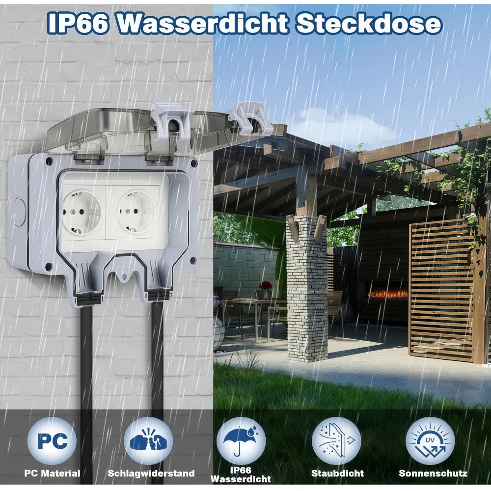 Waterdichte buitenstopcontact, - Outdoor Power Point Cover recensie en prijs