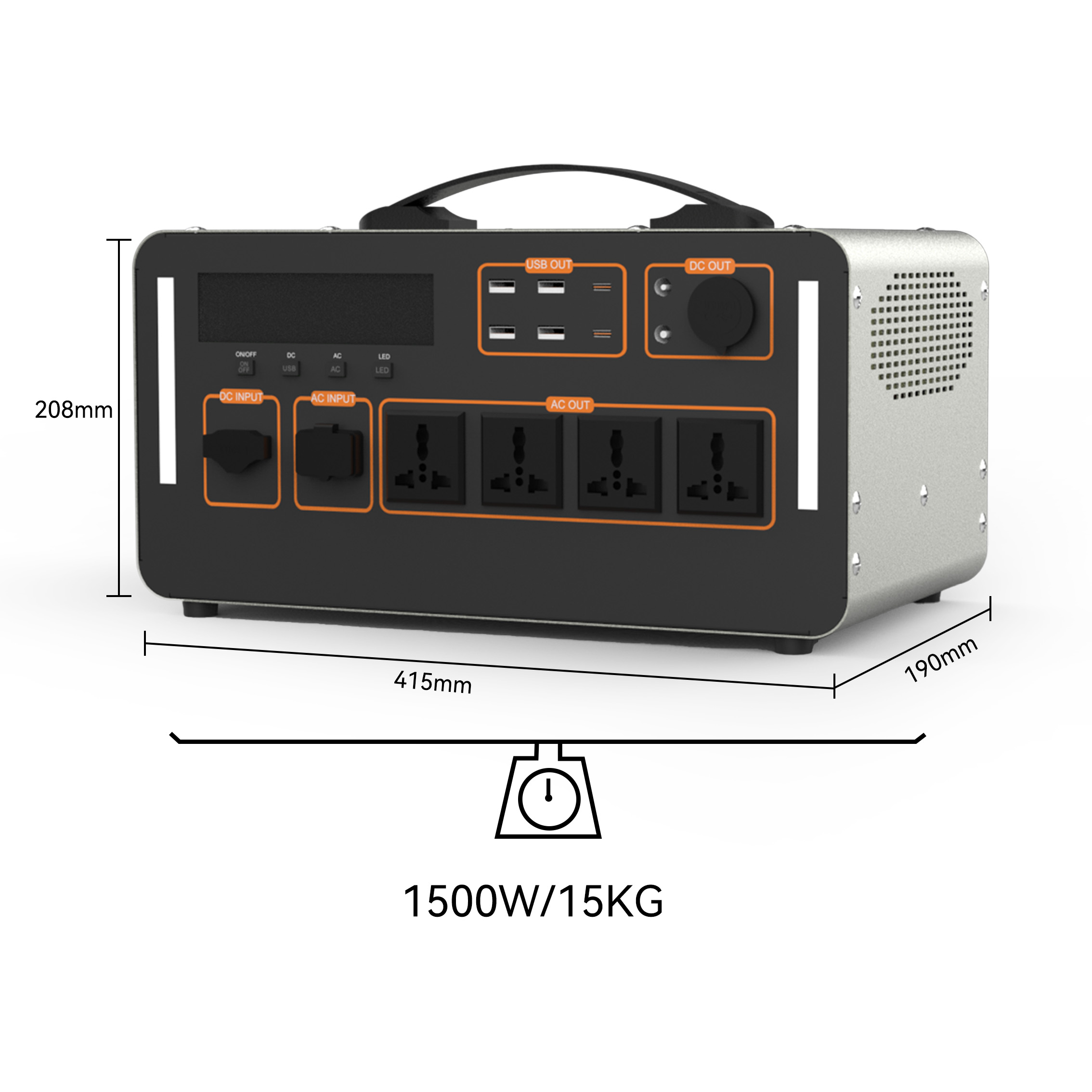 1500W Draagbare Zonne-energiec - Outdoor Uninterruptible Power Supply recensie en prijs